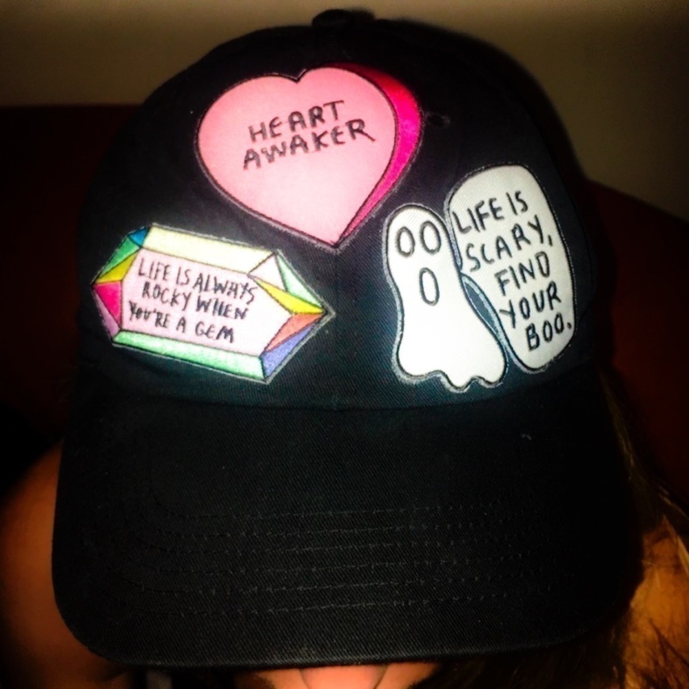 Humor Spiritual Woke Patch Pop Culture Adjust hat black adult one size